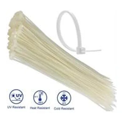 Noble 2.5 x 200mm Pack of 100 White Nylon Cable Ties
